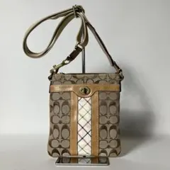 2511-376｜コーチ シグネチャー ショルダーバッグ ターンロック チェック