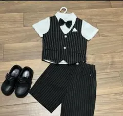 100cm 男の子 フォーマル ベスト シャツ パンツ 靴セット 16cm