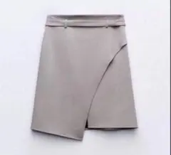 ZARA アシンメトリー タイトスカート グレー Sのサムネイル