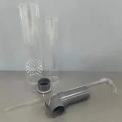 アクリル水槽オーバーフロー加工用 50A台座＋透明 三重管セット H450用