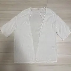 【値下げ】H&M ドット刺繍カーディガン 裾玉仕上げ レース ホワイト白のサムネイル