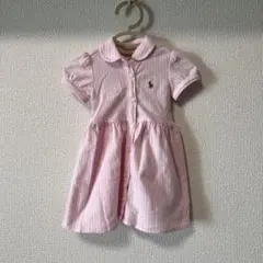 ラルフローレン ピンク ストライプ ワンピース 半袖