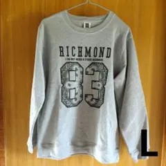 メンズL/トレーナー/スウェット/裏起毛/秋冬/グレー