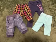 ボトムス4点セット（デニム・チェック・ミニー・ミント）