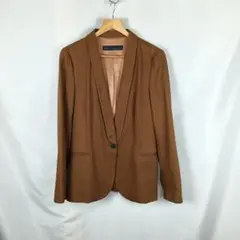 ZARA BASIC　テーラードジャケット　ブラウン　L　B3560