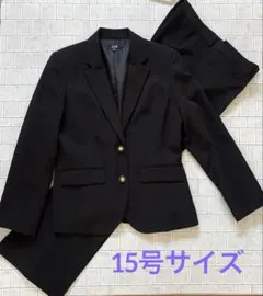 パンツスーツ セットアップ 黒 無地 15AR