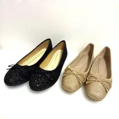 【格安 新品未使用】キラキラパンプス★バレエシューズ 2点セット