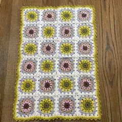 膝掛け　ブランケット　マルチカバー ハンドメイド　黄色系