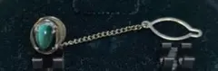 グリーンキャットアイ ネクタイピン SILVER刻印あり まとめ割引あり