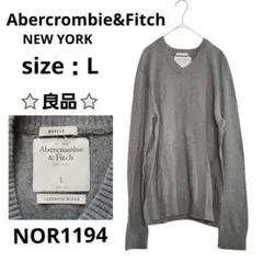 Abercrombie&Fitch 長袖ニット Vネック カシミア グレー Lのサムネイル