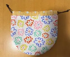 ハンドメイド 花柄 巾着袋 まんまる巾着 コスメポーチ 小物入れ