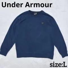 Under Armour 無地 薄手 スウェット ネイビー Lサイズ 紺色