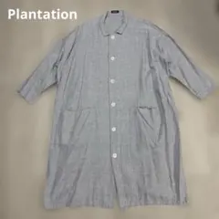 【 Plantation 】リネン混 ロングシャツコート M