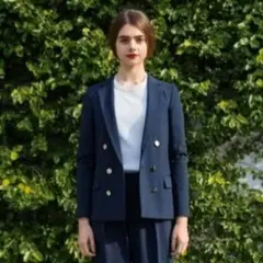 6(ROKU) B & Y　ダブルブレスト　ジャケット　金ボタン　ネイビー　美品