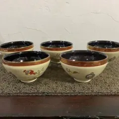 ベトナム ソンべ焼き どんぶり ライテウ焼き 鶏の絵柄 陶器ボウル 丼 4
