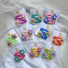 組み合わせ自由 フラワー ヘアピン ヘアクリップ お花 キッズ ベビー 子供