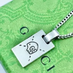 美品✨ GUCCI グッチ ネックレス ドクロ ゴースト スター GG シルバー