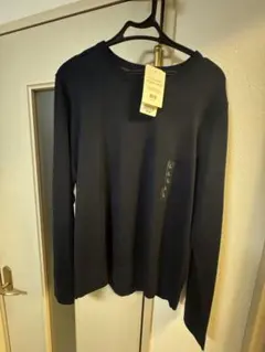 UNIQLO　エクストラファインメリノクルーネックセーター　ネイビー　L