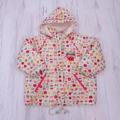 メゾピアノ 120センチ いちごワッペン 総柄 ジャンバー