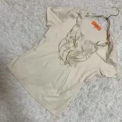 sunauna フリルTシャツ アイボリー 40 可愛い オシャレ オフィス