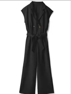 リボンベルト付きテーラードオールインワン　ブラック パンツ　グレイル　GRL