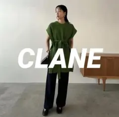 【美品】CLANE W FACE SIDE RIBBON KNIT VEST