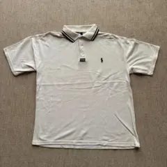 M*A様 ラルフローレン【希少USA製】ポロシャツ L ボーダー襟 アイボリー