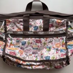 【美品】レスポートサック ボストンバッグ 2way 軽量　ハワイ限定　切手柄のサムネイル