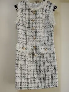 ノースリーブチェック柄ワンピース