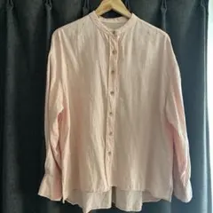 CIAOPANIC TIPY リネンレーヨンバンドカラーシャツ ／サーモンピンク