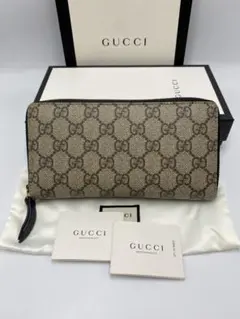 超良品‼️ グッチ　GUCCI 財布　長財布　GGスプリーム　ラウンドファスナー