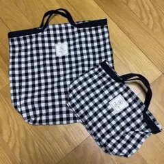 新品タグ無しサマンサモスモスホームズ　ギンガムチェック収納バッグ２個セット