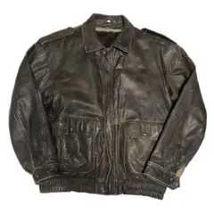 【極上のエイジング】ヴィンテージ A-2型 レザージャケット 羊革 LL 焦茶