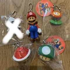 スーパーマリオキーホルダー4種マリオフラワーノコノコきのこ