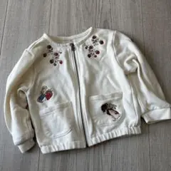 petit main♡ピーターラビットコラボ♡ジップカーディガン100ホワイト