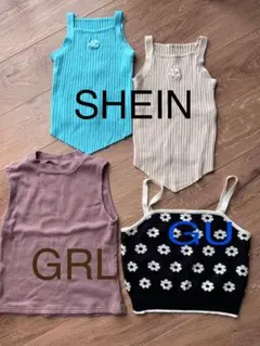 タンクトップ　ニット　レディース