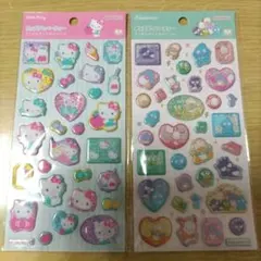 2枚　ポップデコパーティー　キティちゃん　はぴだんぶい　シール　シル活　立体　ぷ