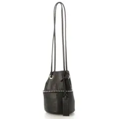 【美品】MARCO MASI レザー　スタッズ　巾着　ミニ　ショルダーバッグ　黒