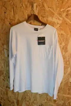 【新品タグ付】Goodwear USAコットン 長袖ポケットTシャツ M　白のサムネイル