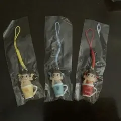 ペコちゃんストラップ　3色セット