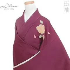 LULU91 着物 振袖 紫 ちりめん調