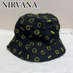【希少】NIRVANA バケットハット ニルヴァーナ スマイルロゴ 帽子 総柄