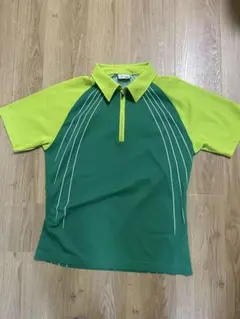 adidas グリーン　ポロシャツ