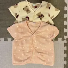 クマ柄とピンクの水玉模様のスリーパー