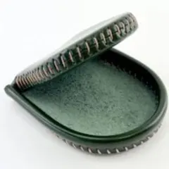 本革コインケース 小銭入れ 完全手作り 手縫い仕上げ コンパクト グリーン N7