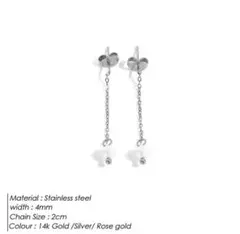 パールフックピアス 大振り シルバー