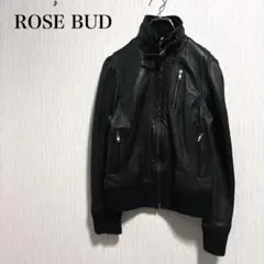 ローズバッド 羊革 ラムレザー ライダースジャケット レザージャケット 黒 S