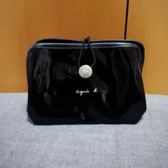 agnes b. アニエスベー エナメルコスメポーチ ブラック