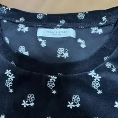 新品未使用FREAK'S STORE 花柄 長袖トップス ブラック　ベロア