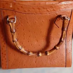 オレンジ エキゾチックレザー ショルダーバッグ